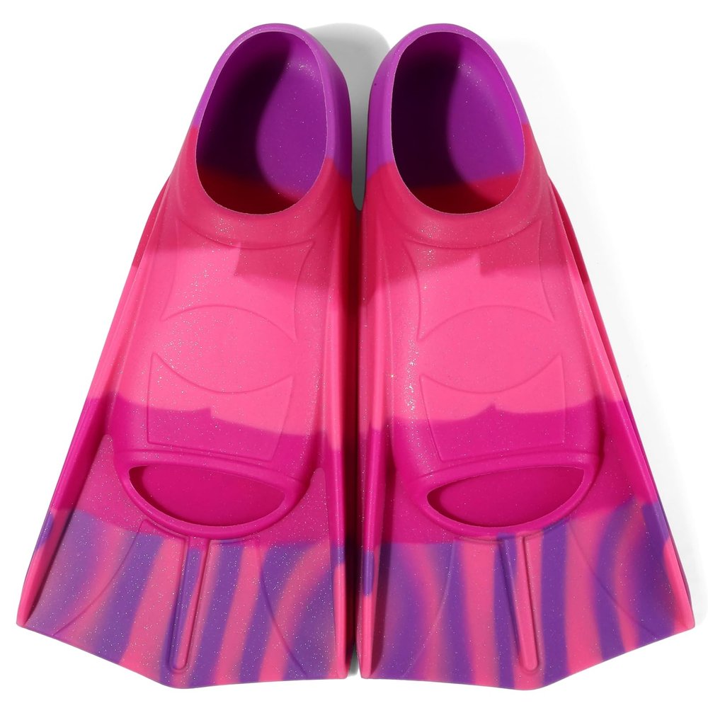 Azuunye Kids Swim Fins,Short Swimming Flippers,Swim Training Fins for Lap Swimming,for Children Girls Boys Beginners