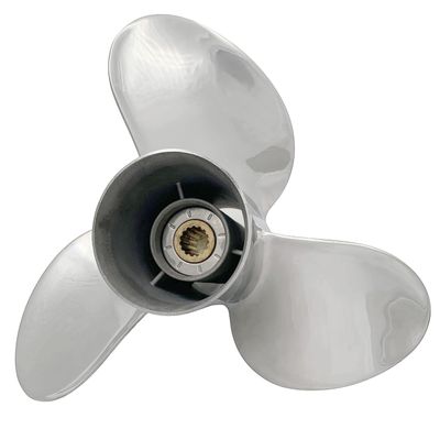 BARDOVEN 60-130HP 14x21 Stainless Steel Propeller 15 Tooth SS Prop for Yamaha Outboard, FITTED, SILVER