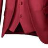3 Piece Slim Suit Set for Men Two Button Wedding Suit Prom Suit Business Solid Suit Blazer Jacket Vest Pant (Red2,Large) view 3