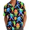 ACEPrints Bigfoot Hawaiian Shirts for Men, Bigfoot Hawaiian Shirt, Tropical Sasquatch Casual Button-Down Shirts Short Sleeve 3 view 2
