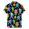 ACEPrints Bigfoot Hawaiian Shirts for Men, Bigfoot Hawaiian Shirt, Tropical Sasquatch Casual Button-Down Shirts Short Sleeve 3 view 3