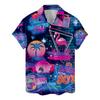 80s 90s Hawaiian Shirts for Men, Vintage Hawaiian Shirt, Funny Back to The 80s Shirt, 80s Casual Button-Down Shirts Short Sleeve view 1