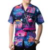 80s 90s Hawaiian Shirts for Men, Vintage Hawaiian Shirt, Funny Back to The 80s Shirt, 80s Casual Button-Down Shirts Short Sleeve view 2