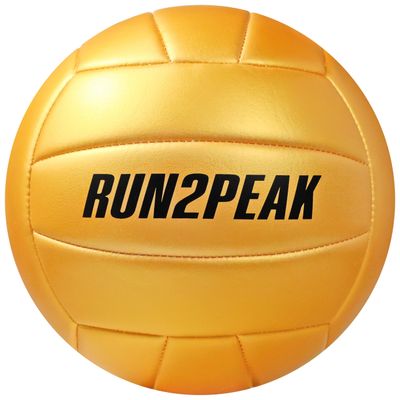 RUN2PEAK Golden Volleyball Ball Official Size 5 Soft Volleyballs for Indoor Outdoor Beach Pool Game Play Volley Balls Gifts for Coach Adult Youth Team Beginners PU Training Volley Ball