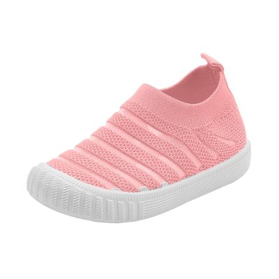 Toddler Little Girls Boys Lightweight Sports Shoes Spring Summer Stripe Mesh Breathable Flat Casual Sneakers (Pink, 11 Little Child)