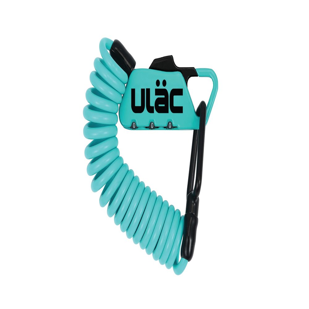 ULAC Piccadilly LTD Multipurpose Carabiner Cable Combo Lock for Helmet, Motorcycle, e-Scooter, Bicycle, Gym Locker, Baby Strollers, Suitcases, Luggage, Gate, Fence(Teal)