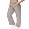 Gopune Women's Hiking Cargo Pants Lightweight Outdoor Travel Work Casual Cotton Pants with 7 Pockets Drawstring Ankle Cuffs Grey,3XL view 4