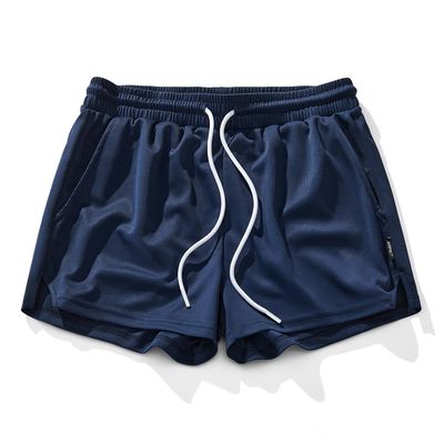 AIMPACT Men's Mesh Gym Workout Shorts Quick Dry Bodybuilding Weightlifting Pants Training Running Jogger Shorts with PocketsNavy S