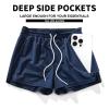 AIMPACT Men's Mesh Gym Workout Shorts Quick Dry Bodybuilding Weightlifting Pants Training Running Jogger Shorts with PocketsNavy S view 3