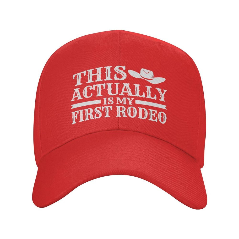 This Actually is My First Rodeo Baseball Hat Funny Caps for Men Women,Unisex,Ideas Gifts Red