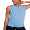 Bestisun Tie Back Workout Tank Tops Mesh Back Athletic Gym Sports Shirts for Women Light Blue XL view 2
