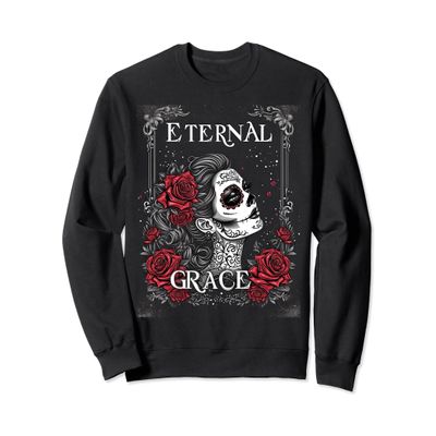 Eternal Grace Cute Sugar Woman Day of the Dead Pink Girl Sweatshirt