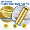 Brass Drain Tube 3-Inch for Transom, Splashwell, Livewell Or Baitwell Installation, Transom Bilge Boat Drain Tube Plug (2 Pack,Yellow) view 3