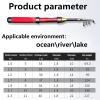 Fishing Retractable Mini Fishing Rod Spinning Rod Fishing Pole Rods Telescopic Ultralight Weight Spinning Casting Carbon Pole Fishing Gear (Size : Red Fishing Rod_1.7m) view 2