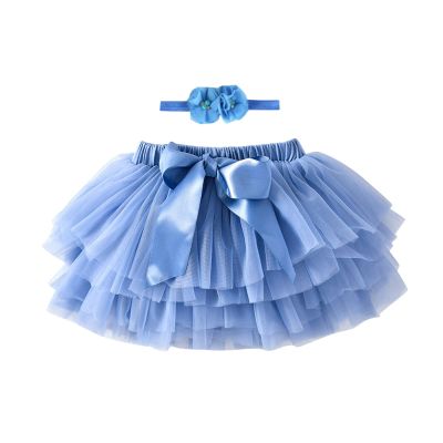 Baby Girls Soft Fluffy Tutu Skirt Party Carnival Toddler Girl Mesh Tutu Bowknot Princess Skirt (Sky Blue, 2-3 Years)