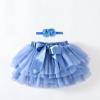 Baby Girls Soft Fluffy Tutu Skirt Party Carnival Toddler Girl Mesh Tutu Bowknot Princess Skirt (Sky Blue, 2-3 Years) view 2