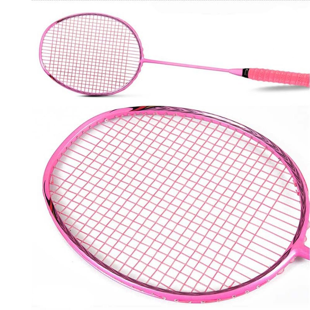 JOSWAY Professional Badminton Racket, Lightweight Carbon Fiber Racquet for Adults Men Women(1 pc) (Pink)