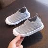 Toddler Little Girls Boys Lightweight Sports Shoes Spring Summer Stripe Mesh Breathable Flat Casual Sneakers (Grey, 13 Little Child) view 2