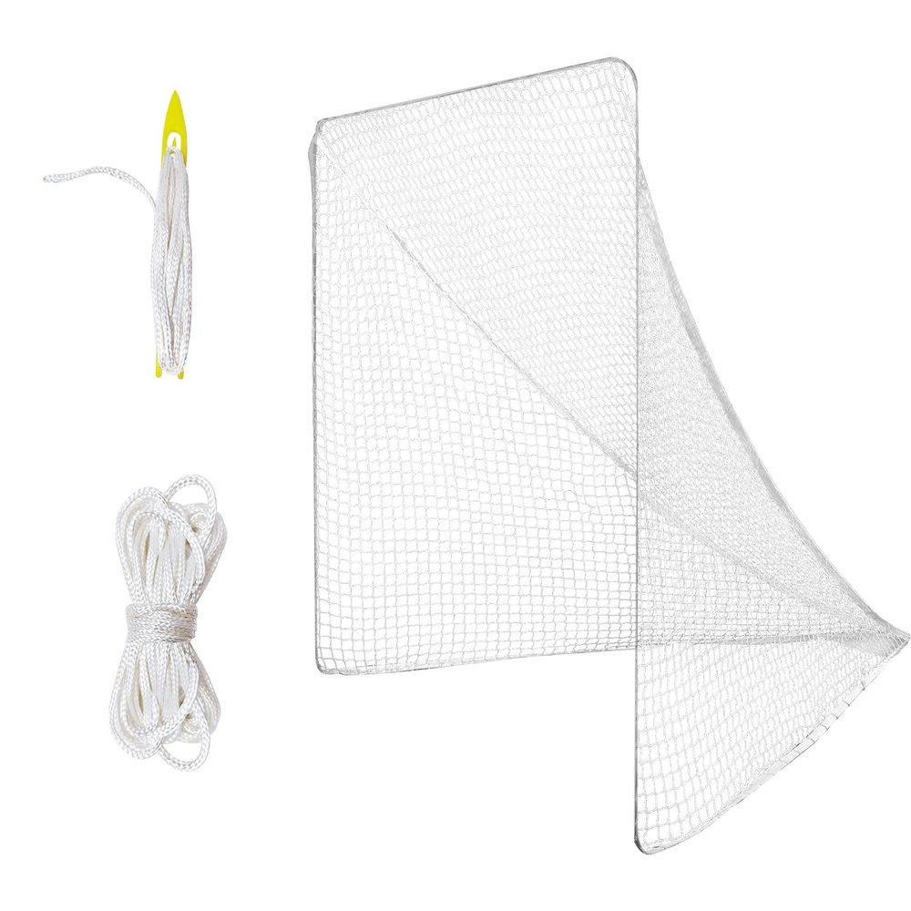4mm Heavy Duty 6X6X7Lacrosse Replacement Net with 1x Installation Tool and 2x49ft Lacrosse Goal Net Lacing Rope Lacrosse Net for Practice or Competition of Backyard, Playground