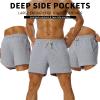 AIMPACT Mens Athletic Sweat Shorts 5" Gym Casual Shorts Mens Pajamas Shorts with Pockets Joggers Sports Workout Short ShrotsGray view 3
