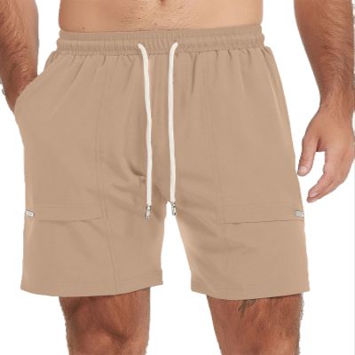 Msmsse Mens Workout Lightweight Quick Dry Shorts with Pockets Summer Hiking Cargo Shorts for Fishing Travel Khaki US 41-42