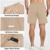 Msmsse Mens Workout Lightweight Quick Dry Shorts with Pockets Summer Hiking Cargo Shorts for Fishing Travel Khaki US 41-42 view 2