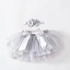 Baby Girls Soft Fluffy Tutu Skirt Party Carnival Toddler Girl Mesh Tutu Bowknot Princess Skirt (Grey, 2-3 Years) view 2