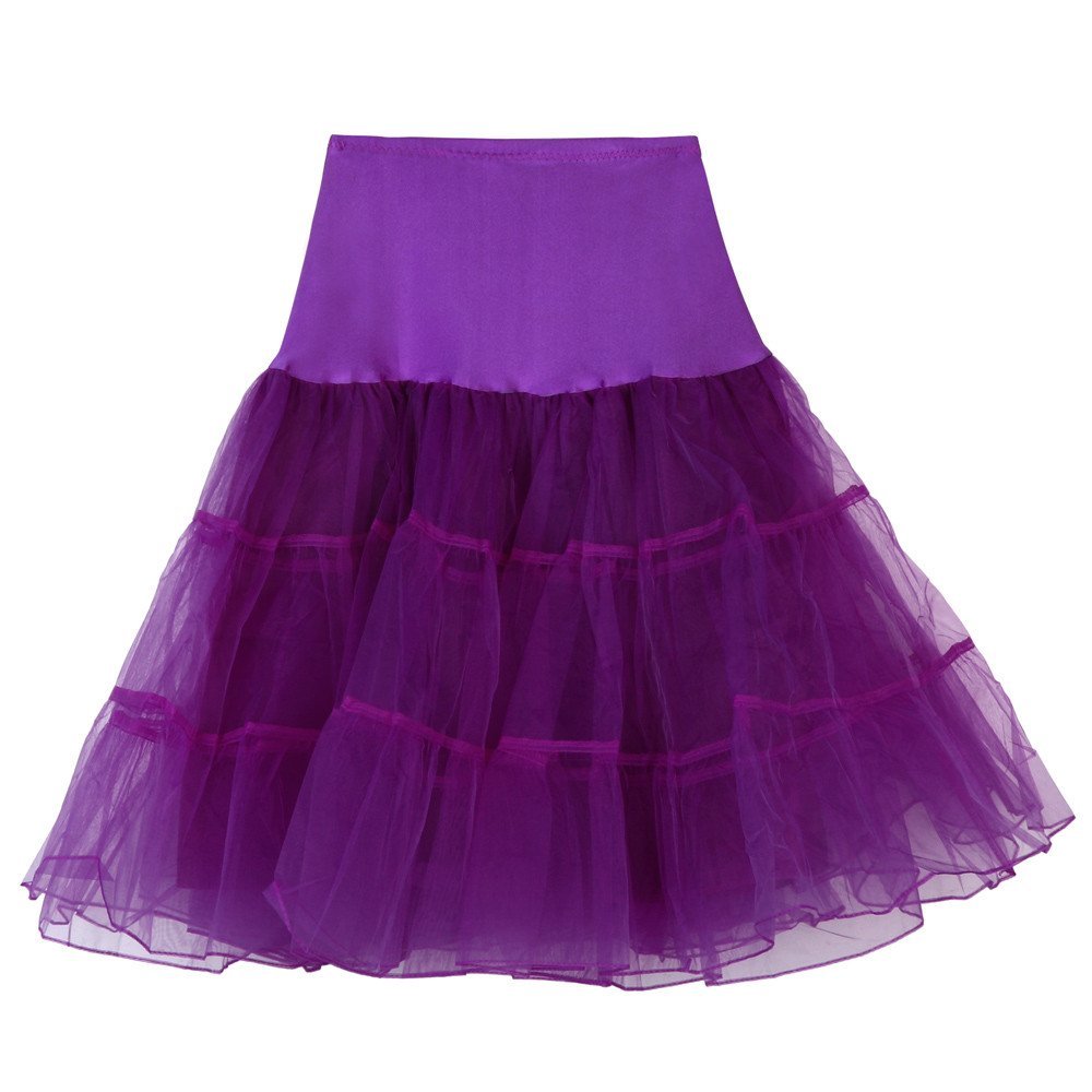 1950s Pink Sequin Dress - Women's Formal Tutu with Hoop Skirt - MOTB & Wedding Dresses (2-Purple, Small)