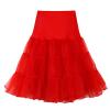 1950s Petticoat Bridesmaid Dresses - Tulle Skirts for Women - Orange Semi Formal Dresses - Sequin Asymmetrical Skirt (2-Red, X-Large) view 1