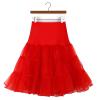 1950s Petticoat Bridesmaid Dresses - Tulle Skirts for Women - Orange Semi Formal Dresses - Sequin Asymmetrical Skirt (2-Red, X-Large) view 2