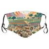 Reusable Cloth Face Masks with 2 Filters Ancient-Egypty-Agricultural-Scenes Washable Face Covering Small Black view 1