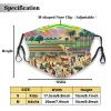 Reusable Cloth Face Masks with 2 Filters Ancient-Egypty-Agricultural-Scenes Washable Face Covering Small Black view 2