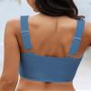 GRAPENT Womens Tankini Bathing Suits Plus Size Swim Top Adjustable Swim Tank Top with Removable Pads Bathingsuit Bathing Suits for Women Swim Suit Top Color Gray Blue XX-Large Size 20 to 22 view 2