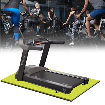 Exercise Equipment Mat - Treadmill Mat Exercise Bike Mat, Elliptical Mat, Sound Insulation And Shock Absorption Non Slip Mat Protect The Floor Compatible With All Fit(Size:80x170cm,Color:yellow+black)