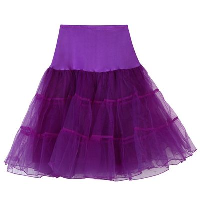 Women's 1950s Petticoat Midi Skirt Winter Dress 2024 Goth Pink Tutu Outfit Formal Wear (2-Purple, X-Large)