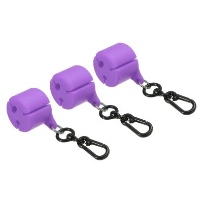 PATIKIL Fishing Rod Fixed Ball, 3 Pack Silicone Fishing Rod Clips Creek Rod Clip Wearable Fishing Pole Holder Storage with 1Pcs Lanyard Buckle for Fly Fishing Rod Accessories, Purple
