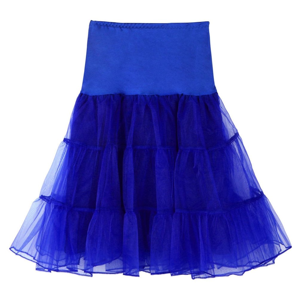 Crinoline Petticoat Skirt - Long Tulle Skirt for Women - Pink Prom & Wedding Dresses - 2024 - Blue, X-Large