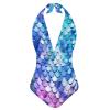 FOR U DESIGNS Sexy One Piece Bathing Suit for Women Slimming Push up Swimsuits Tummy Control High Waisted String Bikini Fish Scale Print Swimwear Size XL view 1
