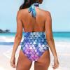 FOR U DESIGNS Sexy One Piece Bathing Suit for Women Slimming Push up Swimsuits Tummy Control High Waisted String Bikini Fish Scale Print Swimwear Size XL view 4