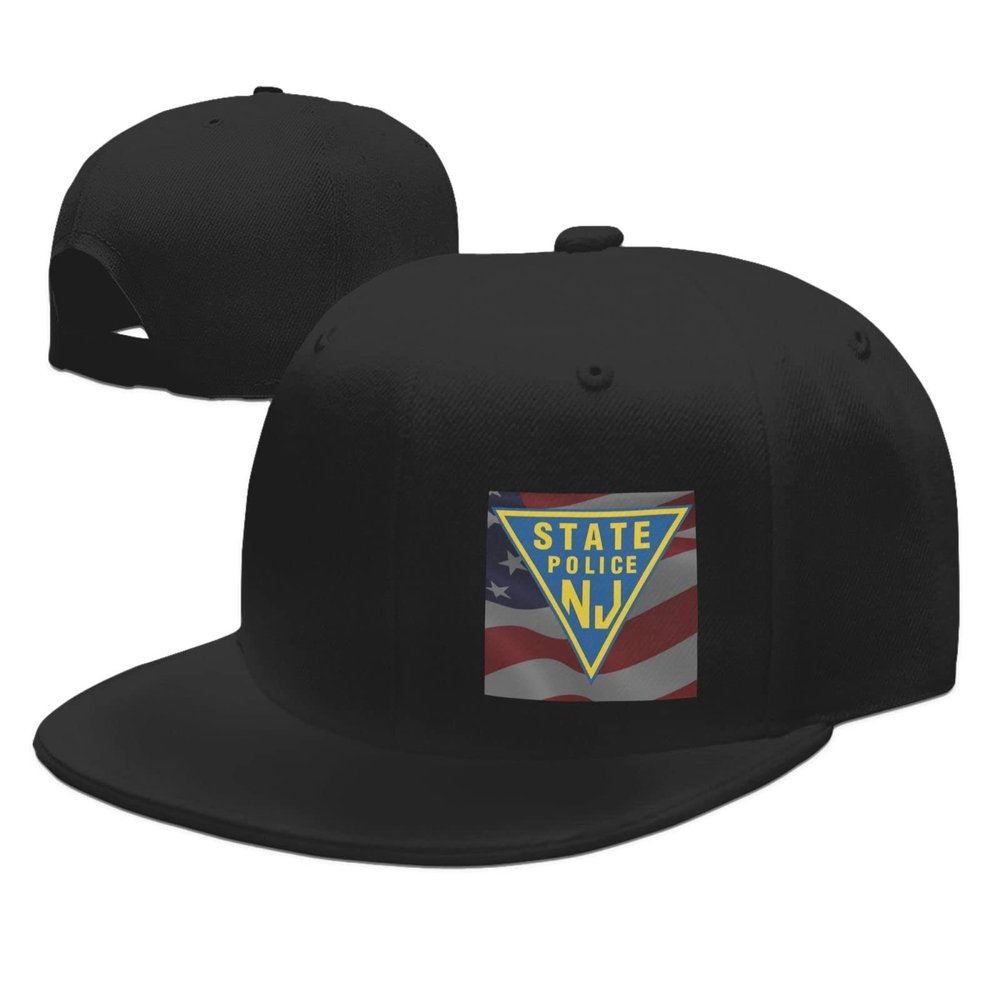 Adjustable New Jersey State Police Hat Adult Casual Flat Bill Baseball Cap Trucker Caps for Sports Outdoor31 Black