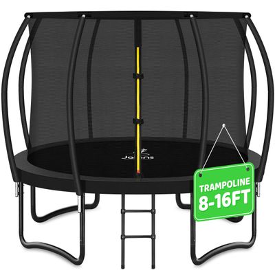 JELENS Trampoline 8FT 10FT 12FT 14FT 15FT 16FT, Recreational Trampolines with Enclosure Net and Ladder, Outdoor Anti-Rust Trampolines for Kids and Adults, ASTM Approved