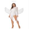 YONGHS Halloween Party Angel Costume for Woman with Wings and Headband White Lyrical Dress White A Large view 1