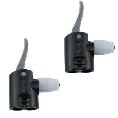 Meuey Lyot Black Dual Head Bike Pump Adapter Valve Quick Pump Fitting Replacement Nozzle Tire Valve Connector Valve Adapter 2PCS