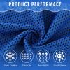 Hosuly 12 Pieces Cooling Towels for Hot Weather Soft Breathable Cold Towel Yoga Towels for Sweat, Sports, Workout, Fitness, Gym, Running, Travel Camping, 12 x 40 Inch (Dark Blue) view 2
