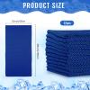 Hosuly 12 Pieces Cooling Towels for Hot Weather Soft Breathable Cold Towel Yoga Towels for Sweat, Sports, Workout, Fitness, Gym, Running, Travel Camping, 12 x 40 Inch (Dark Blue) view 3