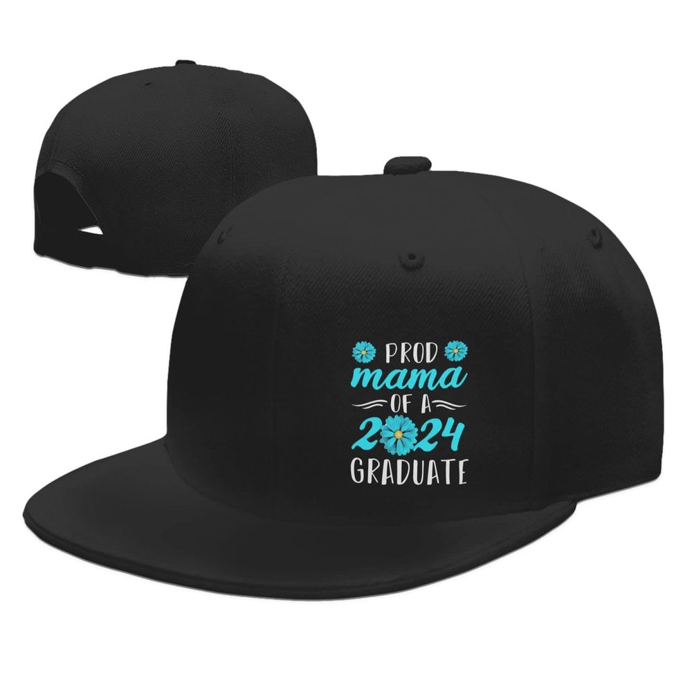 Adjustable Proud Mama of a 2024 Graduate Seniors Class of 2021 Mom Hat Adult Casual Flat Bill Baseball Cap Trucker Caps for Sports Outdoor29 Black
