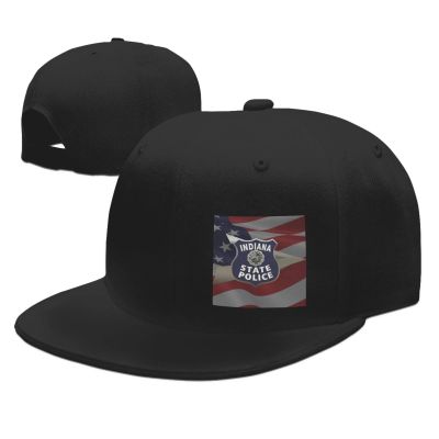 Adjustable Peru Indiana State Police Hat Adult Casual Flat Bill Baseball Cap Trucker Caps for Sports Outdoor66 Black
