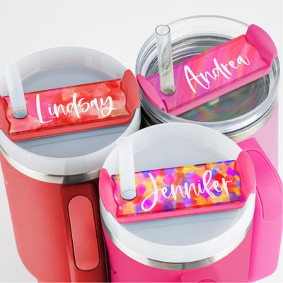 Personalized Name Plate for Stanley Tumblers - Valentine's Theme - Custom Name Tag for 20 30 40 Oz Tumblers, Tumbler Lid Topper - Ideal Stanley Cup ID Accessories