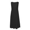 2024 Summer Sundress Women Sleeveless Tiered Ruffle Swing Dresses Solid Beach Tank Dress Holiday Midi Sun Dresses Black view 3