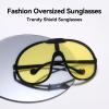 Dollger Oversized Sunglasses for Women Trendy One Piece Frame Shield Aviator Sun Glasses UV400 Shades Goggles view 3